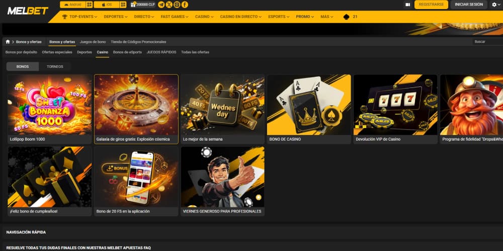 Melbet bonos y promociones